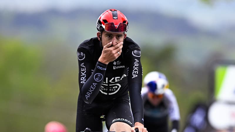 Le Francais Kevin Vauquelin lors de la Fleche Wallonne le 23 avril 2025 2102461