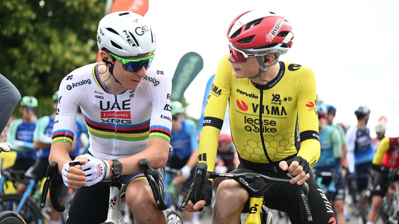 Tadej Pogacar et Jonas Vingegaard lors de la 1ere etape du Criterium du Dauphine le 8 juin 2025 2094232 1