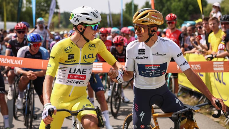 Tadej Pogacar et Remco Evenepoel sur le Criterium du Dauphine le 09 06 2025 2095596