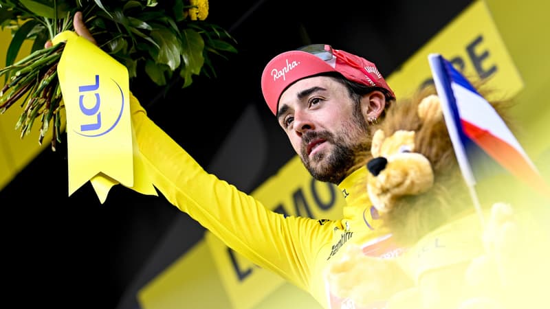 Ben Healy avec le maillot jaune sur le Tour de France le 14 juillet 2025 2111523 1