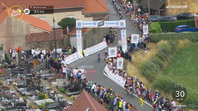 Classement de la montagne jouxtant un cimetiere sur la 2e etape du Tour de France 2025 2108131