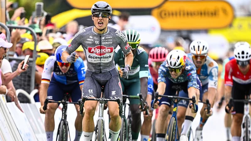 Jasper Philipsen remportant la 10e etape du Tour de France 2024 1900583
