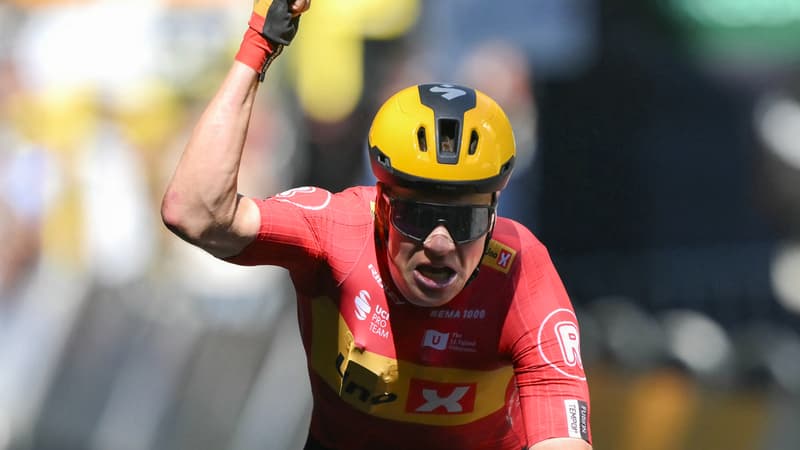 Jonas Abrahamsen lors de sa victoire sur la 11e etape du Tour de France 2025 a Toulouse 2112360