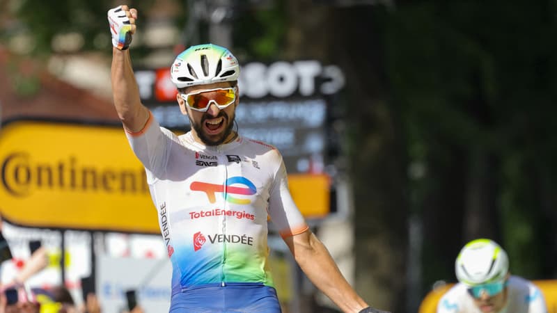 Le Francais Anthony Turgis vainqueur au sprint de la 9e etape du Tour de France a Troyes 7 juillet 2024 1899125