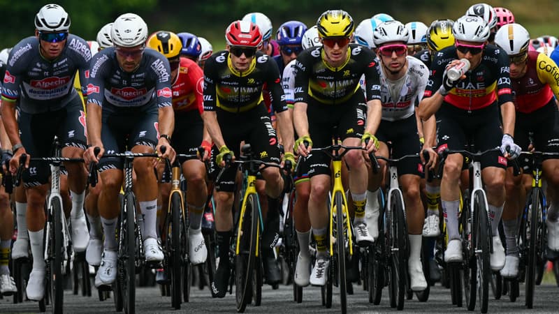 Les coureurs du Tour de France le 6 juillet 2025 sur la 2e etape 2107871