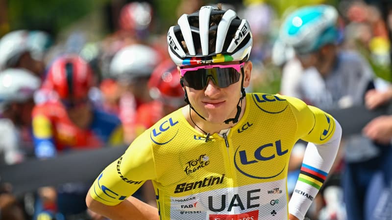 Tadej Pogacar fait la moue avant la 18e etape du Tour de France le 24 juillet 2025 2115358