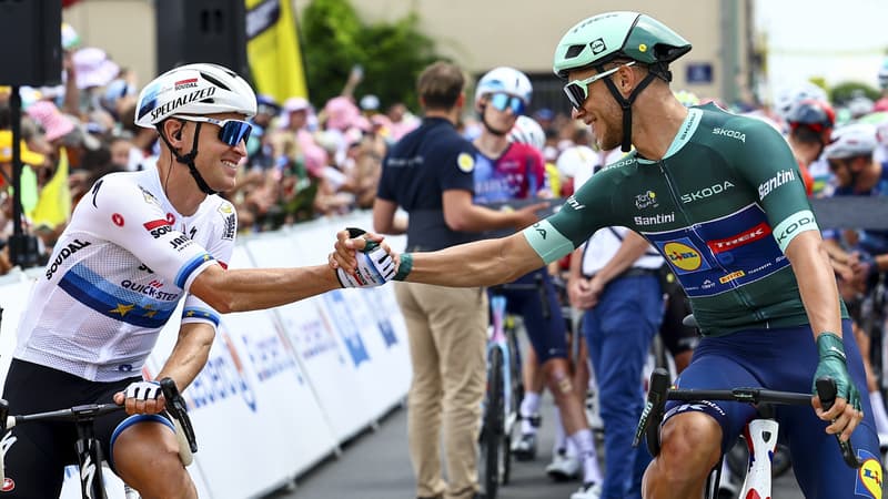 Tim Merlier et Jonathan Milan sur le Tour de France le 14 juillet 2025 2114692
