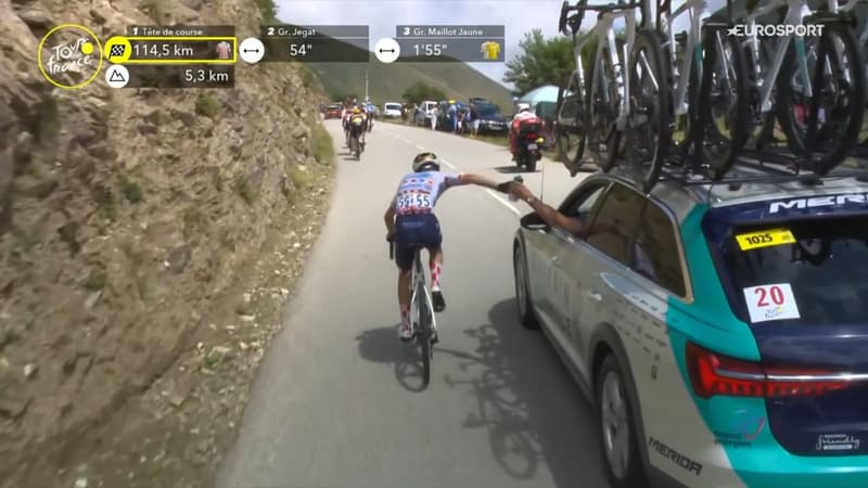 Tour de France 2025 Lenny Martinez sanctionne pour bidon colle Son comportement revolte Thibaut Pinot 2115370