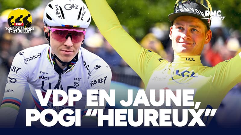 Tour de France van der Poel reprend le jaune pour une petite seconde Pogacar heureux pour lui 2110014