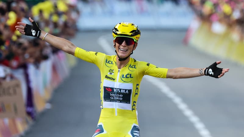 La joie de Pauline Ferrand Prevot sur la ligne d arrivee du Tour de France le 4 aout 2025 2119052