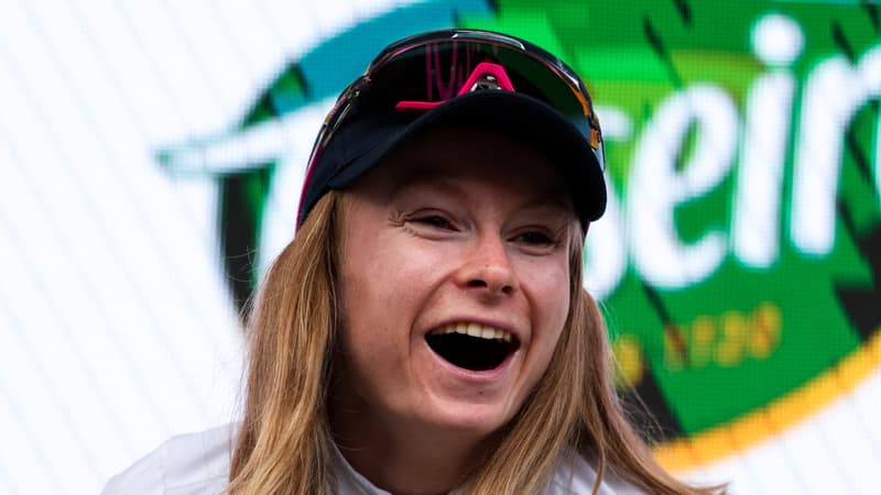 Maeva Squiban a l arrivee de la 9e etape du Tour de France feminin le 3 aout 2025 2119166