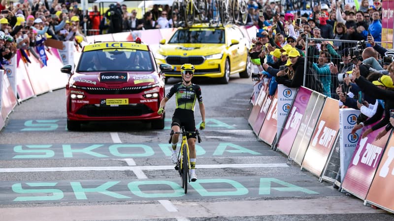 Pauline Ferrand Prevot a l arrivee de la 8e etape du Tour de France feminin 2025 le 2 aout 2025 2118623