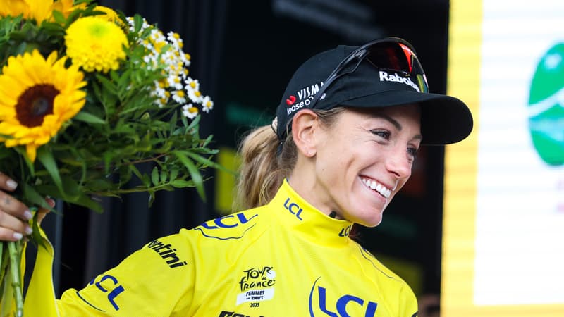 Pauline Ferrand Prevot avec le maillot jaune le 3 aout 2025 2118687