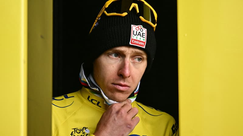 Tadej Pogacar la mine triste sur le podium du Tour de France apres la 19e etape 25 juillet 2025 2115910